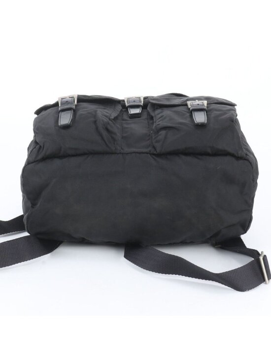 Prada White Tessuto Nylon Triangle Logo Leather Backpack Shoulder main image 10
